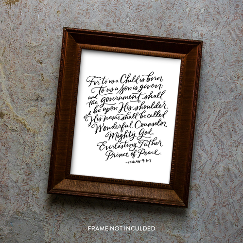 Isaiah 9:6-7 Art Print