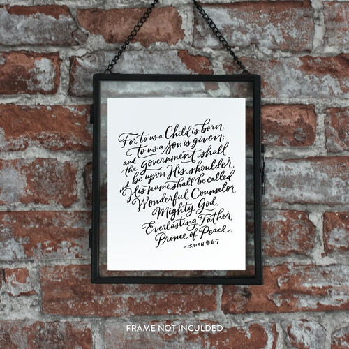 Isaiah 9:6-7 Art Print